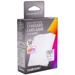 Gamegenic Board Game Card Sleeves - Standard Card Game Clear Matte (66mm x 91mm) (50 sleeves Per Pack)